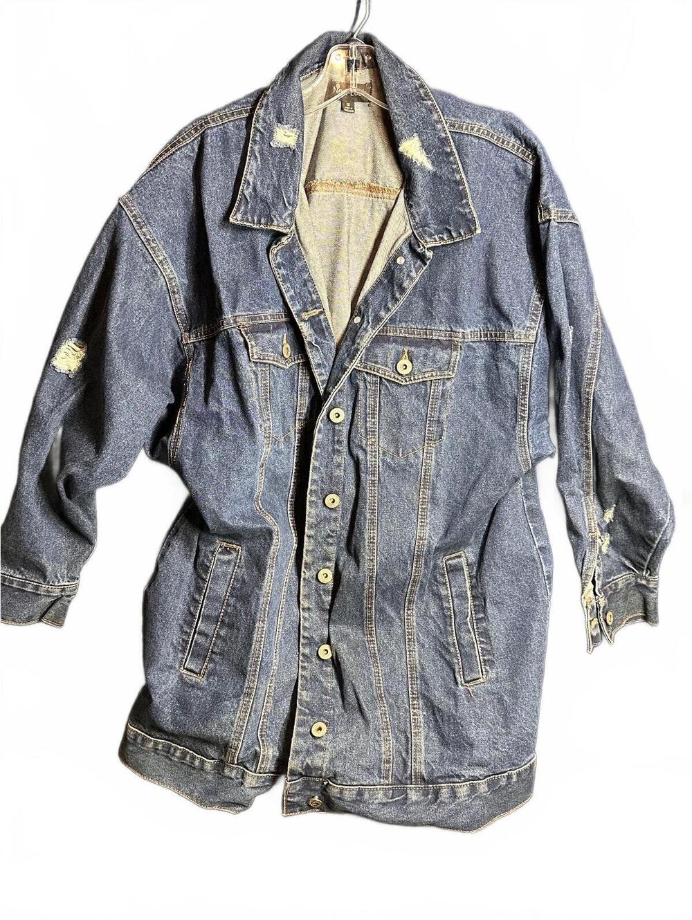 New Look Women's Distressed Denim Jacket 1X